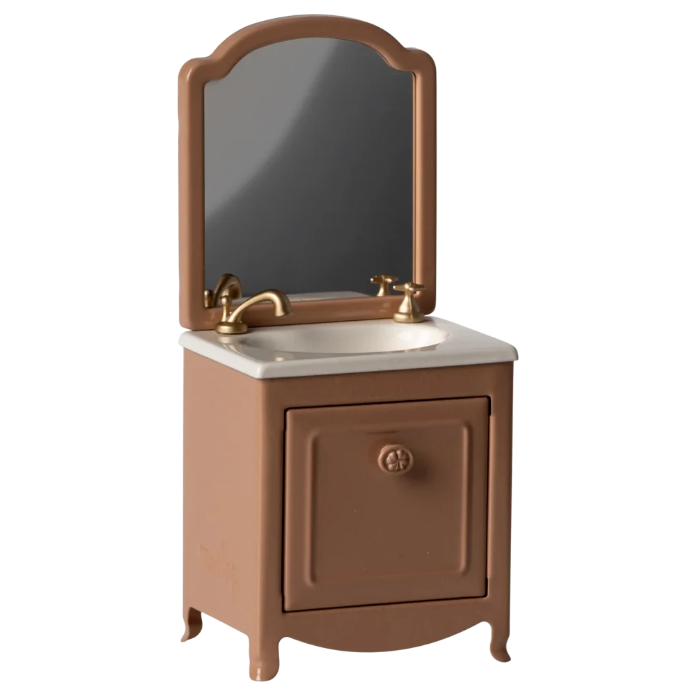 Sink dresser with mirror, Mouse - Dark powder