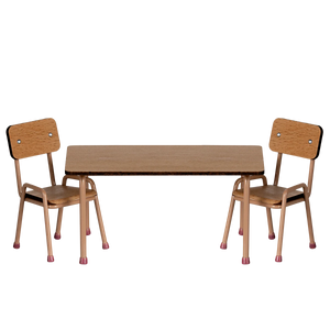 Table and chair set, Mouse - Dark powder