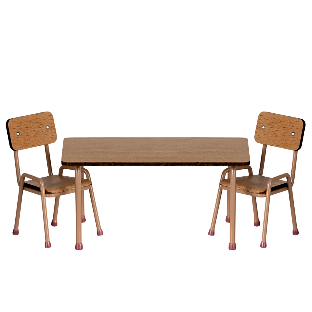 Table and chair set, Mouse - Dark powder