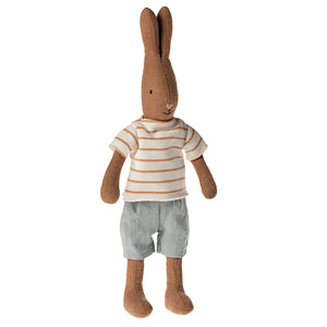 Rabbit size 1, Brown - Striped blouse and shorts