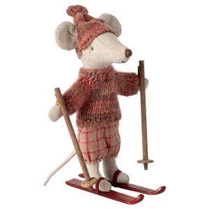 Winter mouse with ski set, Big sister - Rose