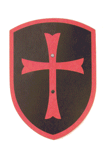 Shield Templar black-red, curved