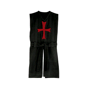 Templar Tunic, black with red cross