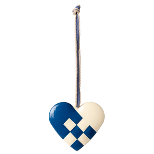 Metal ornament, Small heart - Dark blue