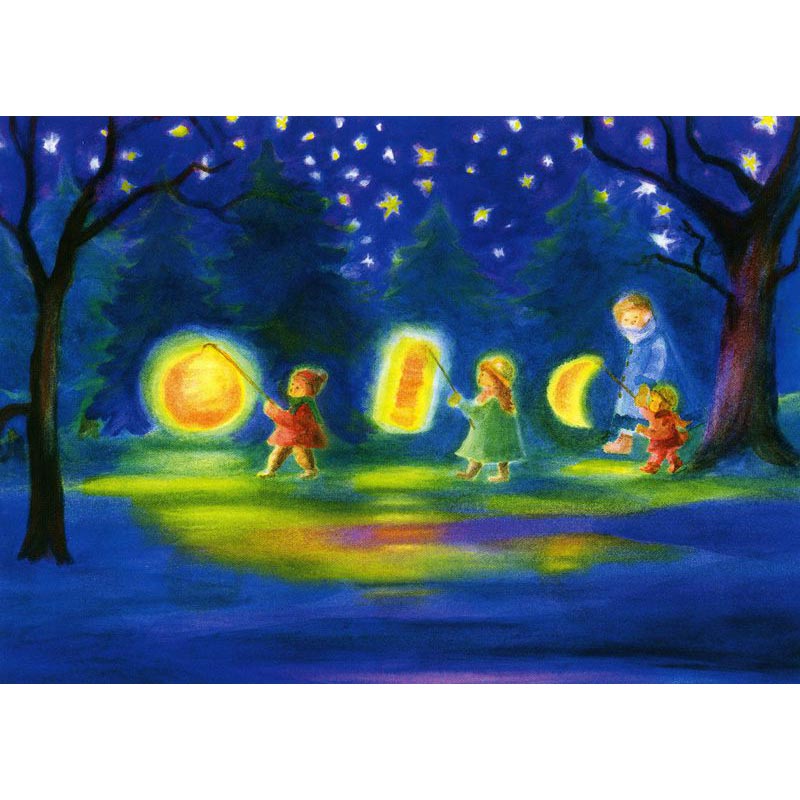 Lantern procession postcard