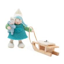 Load image into Gallery viewer, Winter Girl Dwarf with sleigh and doll
