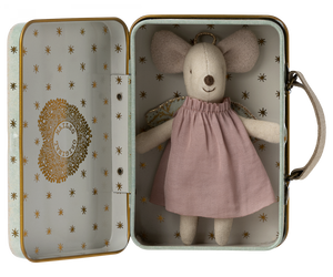 Angel mouse in suitcase